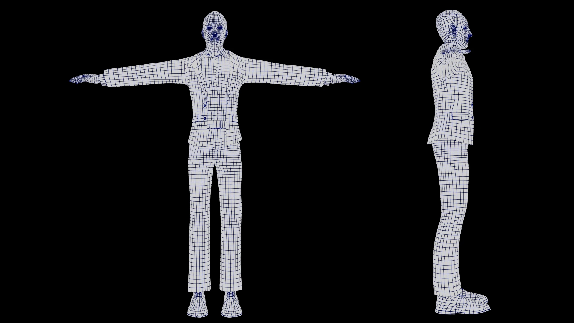 Topologia del cuerpo del detective de Contrapasso en vista de malla