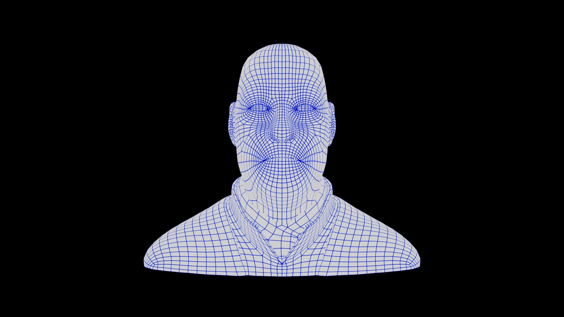 Topologia del busto de Shanyun en vista de malla